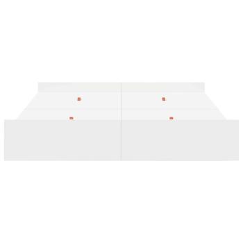 Bett mit Stauraum Weiß 160 x 200 cm Wuchsplatte und Spanplatte