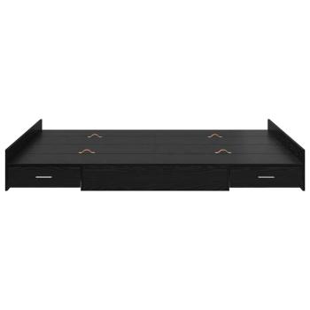 Aufbewahrungsbettgestell Schwarz Eichen-Optik 160 x 200 cm