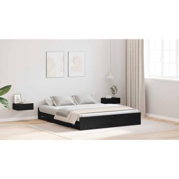 Aufbewahrungsbettgestell Schwarz Eichen-Optik 160 x 200 cm
