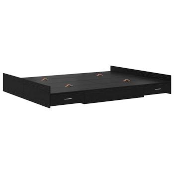 Aufbewahrungsbettgestell Schwarz Eichen-Optik 160 x 200 cm