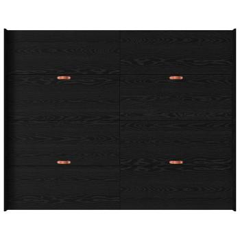 Bett mit Stauraum mit Schubladen mit Kopfteil mit Speicher Schwarze Eiche 150 x 200 cm