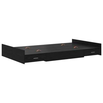 Bett mit Stauraum Schwarze Eiche 120 x 200 cm Holz