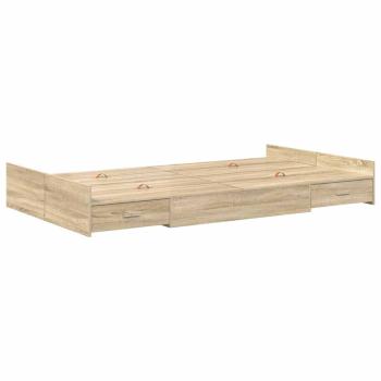 Bett mit Stauraum Sonoma Eiche 120 x 200 cm Holzwerkstoff