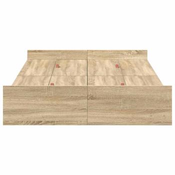 Bett mit Stauraum Sonoma Eiche 120 x 200 cm Holzwerkstoff