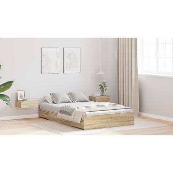 Bett mit Stauraum Sonoma Eiche 120 x 200 cm Holzwerkstoff