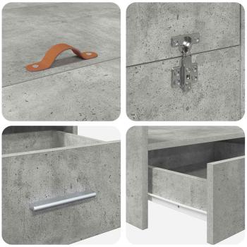 Bett mit Stauraum Betongrau 120 x 200 cm Melaminplatte