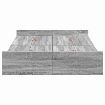 Bett mit Stauraum Grau Sonoma 120 x 200 cm Melaminplatte