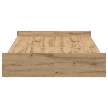 Bett mit Stauraum Eiche handwerklich 120 x 200 cm Melamin