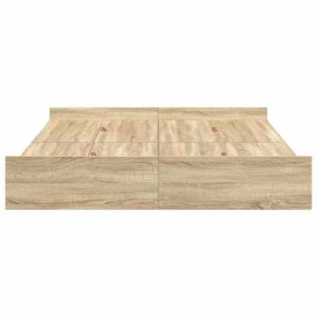 Bett mit Stauraum Sonoma Eiche 140 x 190 cm Melamin