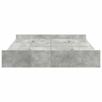 Bett mit Stauraum mit Schubladen mit Kopfteil mit Speicher Betongrau 140 x 190 cm Melamin