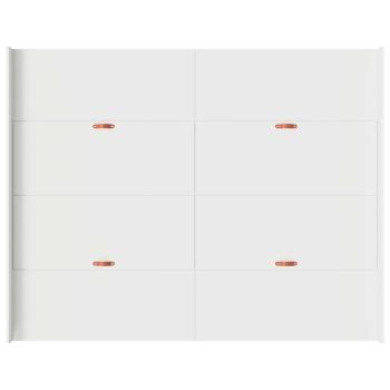 Bett mit Stauraum mit Schubladen mit Kopfteil mit Speicher Weiß 135 x 190 cm Spanplatte