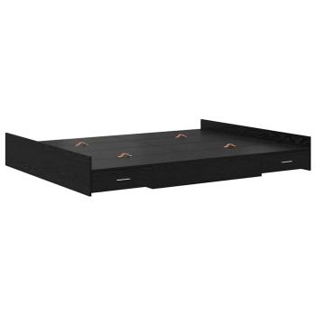Bett mit Stauraum Schwarze Eiche 135 x 190 cm Melamin