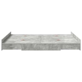 Bett mit Stauraum Betongrau 135 x 190 cm Holzwerkstoff