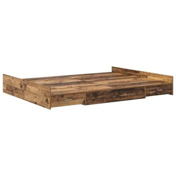 Bett mit Stauraum Altholz 135 x 190 cm Spanplatte
