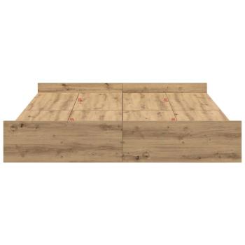 Bett mit Stauraum Eiche handwerklich 135 x 190 cm Melamin
