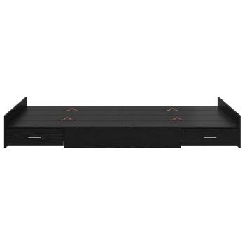Bett mit Stauraum Schwarze Eiche 120 x 190 cm Melamin
