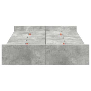 Bett mit Stauraum mit Schubladen mit Kopfteil mit Speicher Betongrau 120 x 190 cm MDF