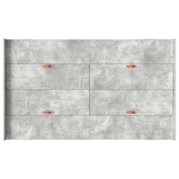 Bett mit Stauraum mit Schubladen mit Kopfteil mit Speicher Betongrau 120 x 190 cm MDF