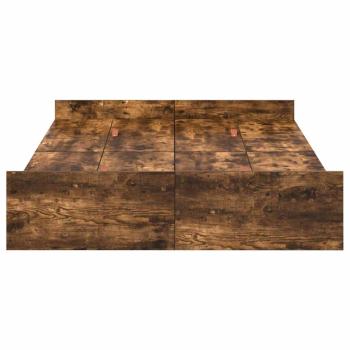 Bett mit Stauraum mit Schubladen mit Kopfteil mit Speicher Räuchereiche 120 x 190 cm Holz