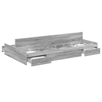 Stauraum-Bettgestell Grau Sonoma Grau Sonoma 120 x 190 cm