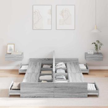 Stauraum-Bettgestell Grau Sonoma Grau Sonoma 120 x 190 cm