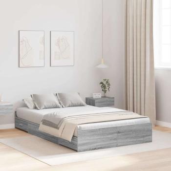 Stauraum-Bettgestell Grau Sonoma Grau Sonoma 120 x 190 cm