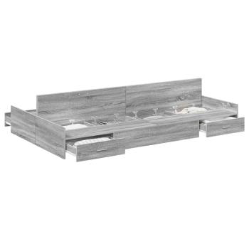Stauraum-Bettgestell Grau Sonoma Grau Sonoma 120 x 190 cm
