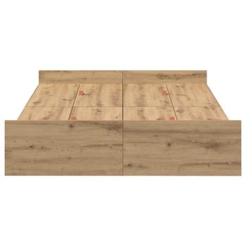 Bett mit Stauraum Eiche handwerklich 120 x 190 cm Melaminplatte