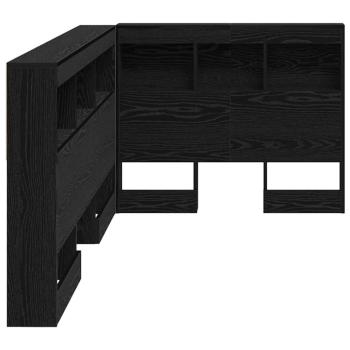 Stauraum-Kopfteil mit Regal Schwarze Eiche 80 cm Holzwerkstoff