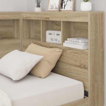 Stauraum-Kopfteil mit Regal mit Kopfteil mit Speicher Sonoma Eiche 80 cm Holzwerkstoff