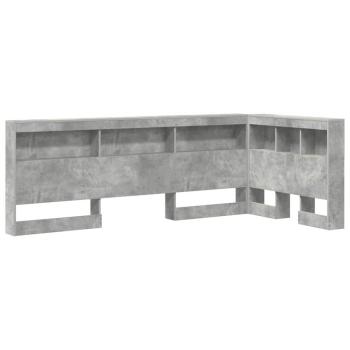 Aufbewahrungskopfteil mit Regal Beton Grau 80 cm Holzwerkstoff