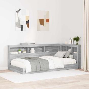 Stauraum-Kopfteil mit Regal mit Kopfteil mit Speicher Grau Sonoma 80 cm Holzwerkstoff