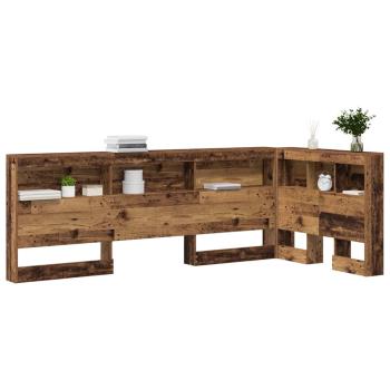 Stauraum-Kopfteil mit Regal mit Kopfteil mit Speicher Altholz 80 cm Melamin