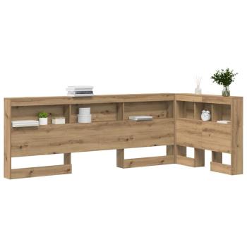 Stauraum-Kopfteil mit Regal mit Kopfteil mit Speicher Eiche handwerklich 80 cm Holz