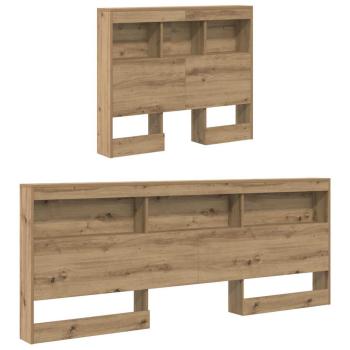 Stauraum-Kopfteil mit Regal mit Kopfteil mit Speicher Eiche handwerklich 80 cm Holz