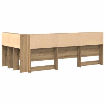 Stauraum-Kopfteil mit Regal mit Kopfteil mit Speicher Eiche handwerklich 80 cm Holz