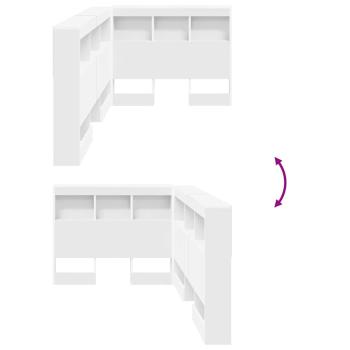 Stauraum-Kopfteil mit Regal mit Kopfteil mit Speicher Weiß 100 cm MDF