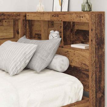 Stauraum-Kopfteil mit Regal mit Kopfteil mit Speicher Altholz 100 cm Holzwerkstoff