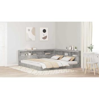 Stauraum-Kopfteil mit Regal mit Kopfteil mit Speicher Betongrau 200 cm Holzwerkstoff