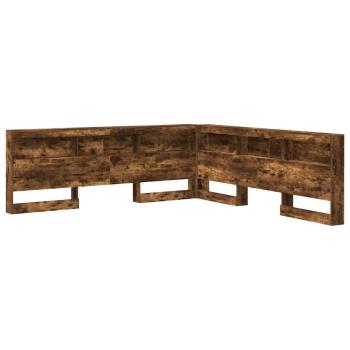 Stauraum-Kopfteil mit Regal Räuchereiche 200 cm Holzwerkstoff