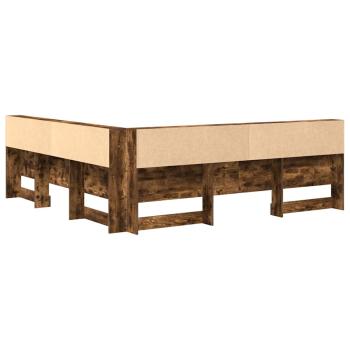 Stauraum-Kopfteil mit Regal Räuchereiche 200 cm Holzwerkstoff