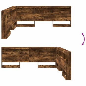 Stauraum-Kopfteil mit Regal Räuchereiche 200 cm Holzwerkstoff