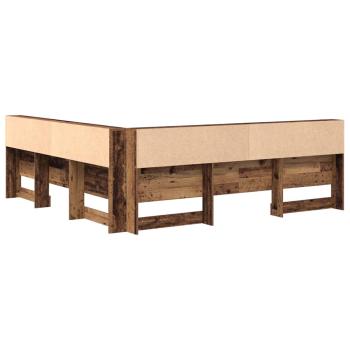 Stauraum-Kopfteil mit Regal mit Kopfteil mit Speicher Altholz 200 cm Holzwerkstoff
