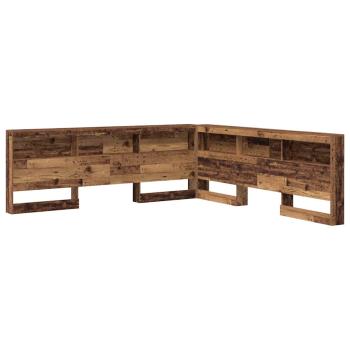 Stauraum-Kopfteil mit Regal mit Kopfteil mit Speicher Altholz 200 cm Holzwerkstoff