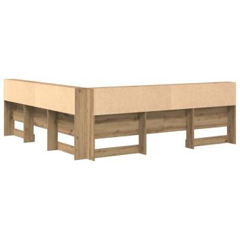 Stauraum-Kopfteil Eiche handwerklich 200 cm Holzwerkstoff