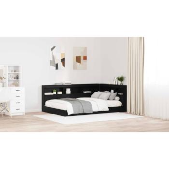 Stauraum-Kopfteil mit Regal Schwarze Eiche 120 cm Holzwerkstoff