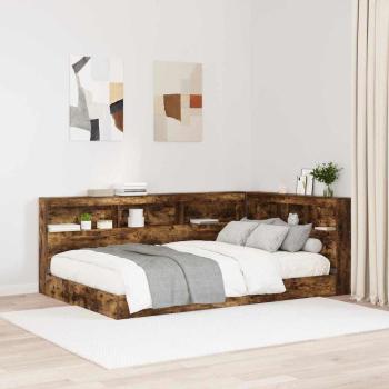 ARDEBO.de - Stauraum-Kopfteil mit Regal Räuchereiche 120 cm Holzwerkstoff