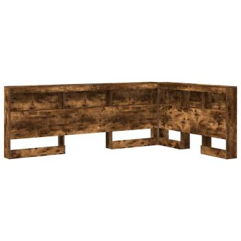 Stauraum-Kopfteil mit Regal Räuchereiche 120 cm Holzwerkstoff