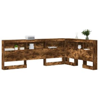 Stauraum-Kopfteil mit Regal Räuchereiche 120 cm Holzwerkstoff
