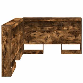 Stauraum-Kopfteil mit Regal Räuchereiche 120 cm Holzwerkstoff